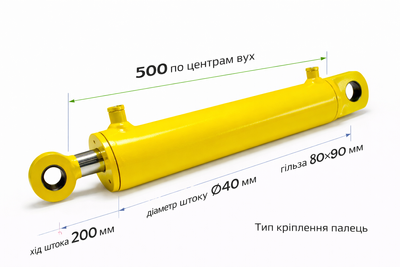 Гидроцилиндр Кун 80х40х200.500 под палец 80.40.200.500 фото